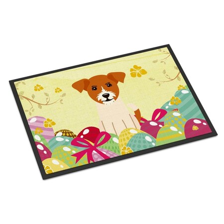 Carolines Treasures 24 x 36 in. Easter Eggs Jack Russell Terrier Indoor or Outdoor Mat BB6108JMAT